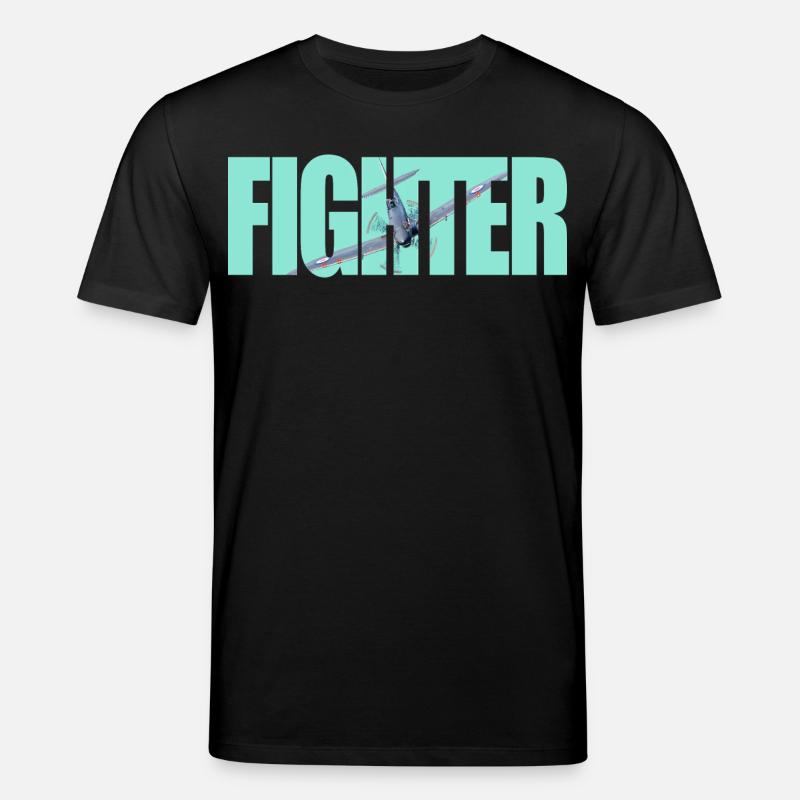Fighter Spitfire - Stanley/Stella Unisex Bio-T-Shirt CREATOR  - Schwarz