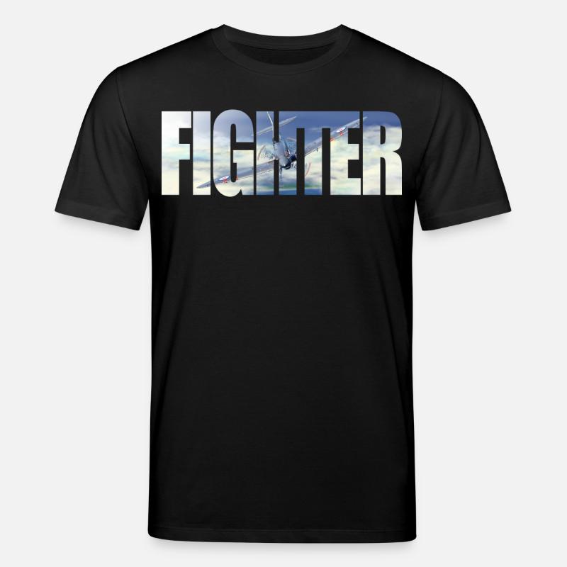 Fighter Spitfire - Stanley/Stella CREATOR Unisex Organic T-Shirt - black
