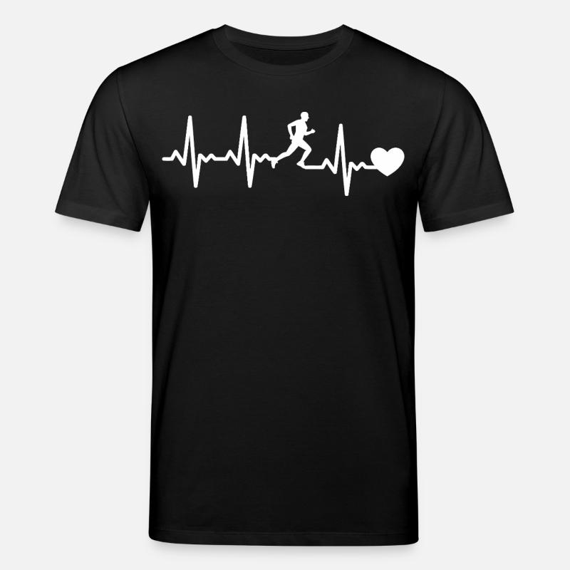 Laufendes Herz Rhythmusdesign - Stanley/Stella Unisex Bio-T-Shirt CREATOR  - Schwarz