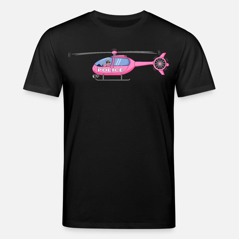 Polizeihubschrauber in Rosa - Stanley/Stella Unisex Bio-T-Shirt CREATOR  - Schwarz