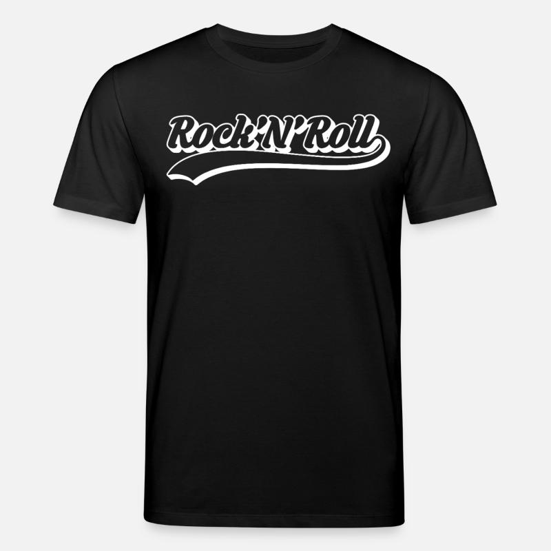Rock 'N' Roll Retro Script - Stanley/Stella CREATOR Unisex Organic T-Shirt - black