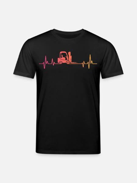 Sunset Heartbeat Forklift - Stanley/Stella CREATOR Unisex Organic T-Shirt - black