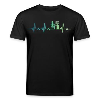 Heartbeat Programmer Developer - Stanley/Stella CREATOR Unisex Organic T-Shirt - black - Front - Alina (178cm) & Michal (187cm)