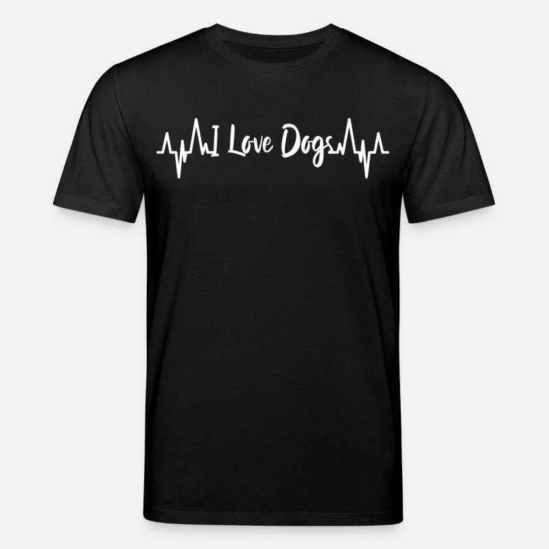 Ich liebe Hunde Herzschlag - Stanley/Stella Unisex Bio-T-Shirt CREATOR  - Schwarz