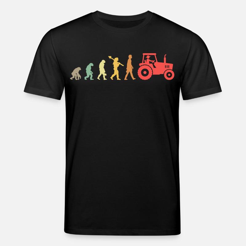 Evolution Tractor _ Farmer - Stanley/Stella CREATOR Unisex Organic T-Shirt - black