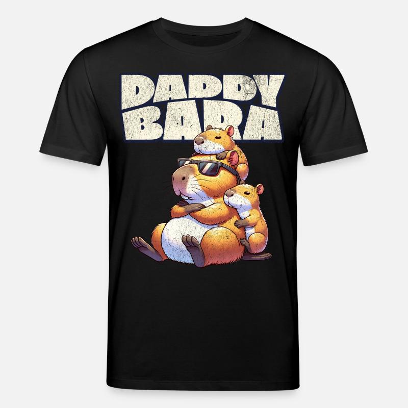 Daddybara Capybara Père Papa - T-shirt bio CREATOR Stanley/Stella Unisexe - noir
