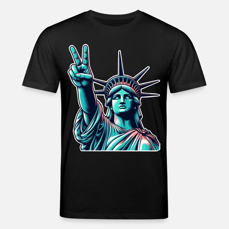 Statue de la Liberté Paix - T-shirt bio CREATOR Stanley/Stella Unisexe - noir