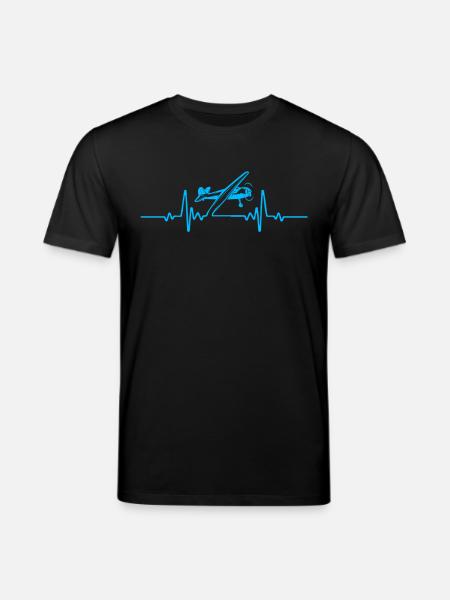 Plane - pilot - heartbeat - Stanley/Stella CREATOR Unisex Organic T-Shirt - black