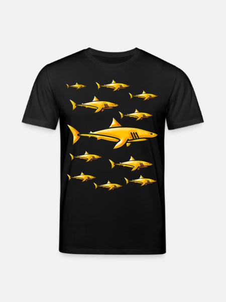 Skola av guld- hajar - Guld- hajar - Ekologisk T-shirt CREATOR unisex från Stanley/Stella - svart