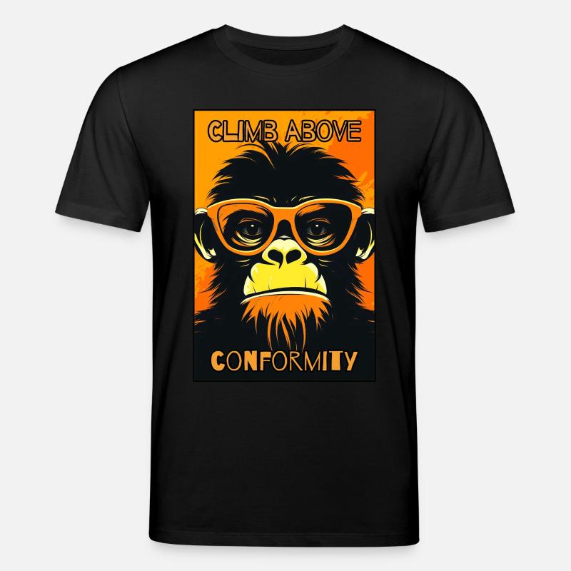 Overcome conformity: shivering monkey - Stanley/Stella CREATOR Unisex Organic T-Shirt - black