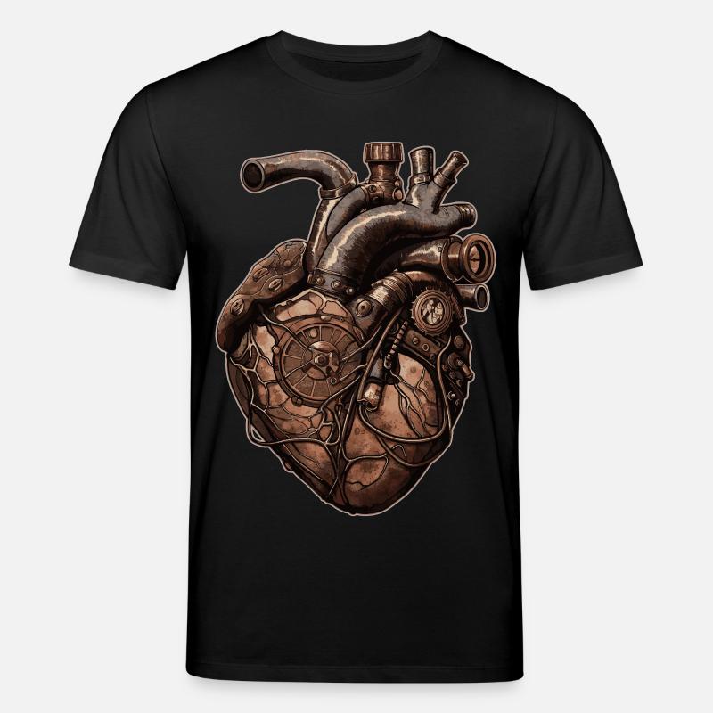 Steampunk Herz Biomechanik - Stanley/Stella Unisex Bio-T-Shirt CREATOR  - Schwarz
