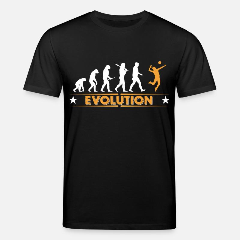 Volleyball Evolution - orange/weiss - Stanley/Stella CREATOR Unisex Organic T-Shirt - black