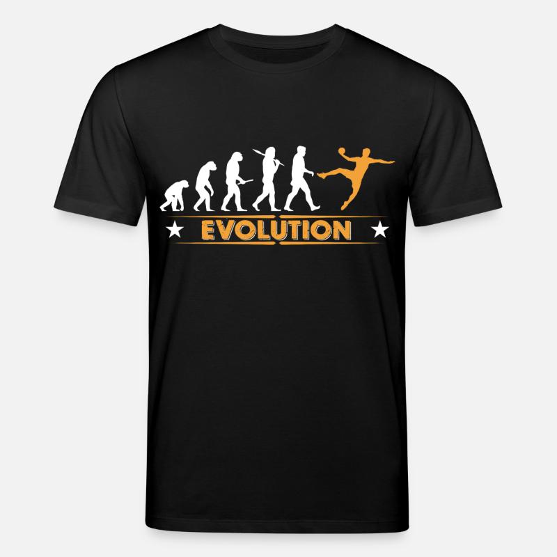 Handball Evolution - orange/weiss - T-shirt bio CREATOR Stanley/Stella Unisexe - noir