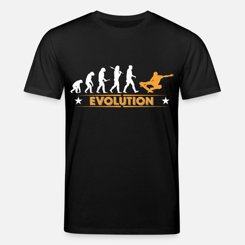 Skateboard Evolution - orange/weiss - Stanley/Stella CREATOR Unisex Organic T-Shirt - black