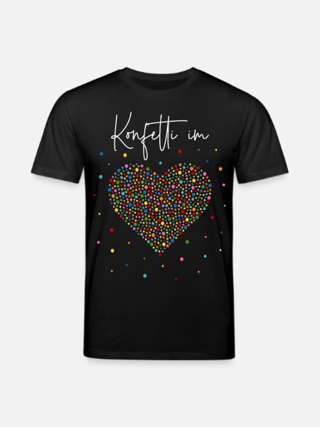 Konfetti im Herzen - Stanley/Stella Unisex Bio-T-Shirt CREATOR - Schwarz