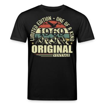 Original 1969 Vintage Rétro Vintage 1969 Né - T-shirt bio CREATOR Stanley/Stella Unisexe - noir - Devant - Alina (178cm) & Michal (187cm)