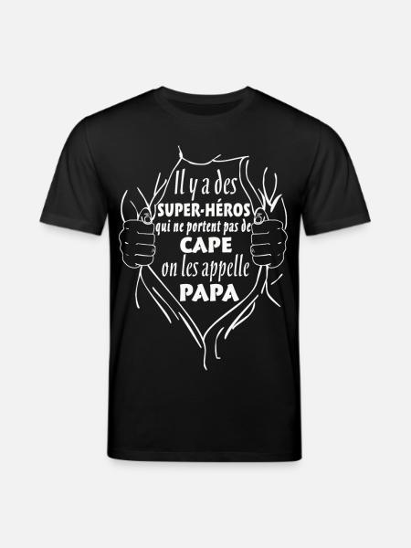 Super-Héros Cape Papa - T-shirt bio CREATOR Stanley/Stella Unisexe - noir