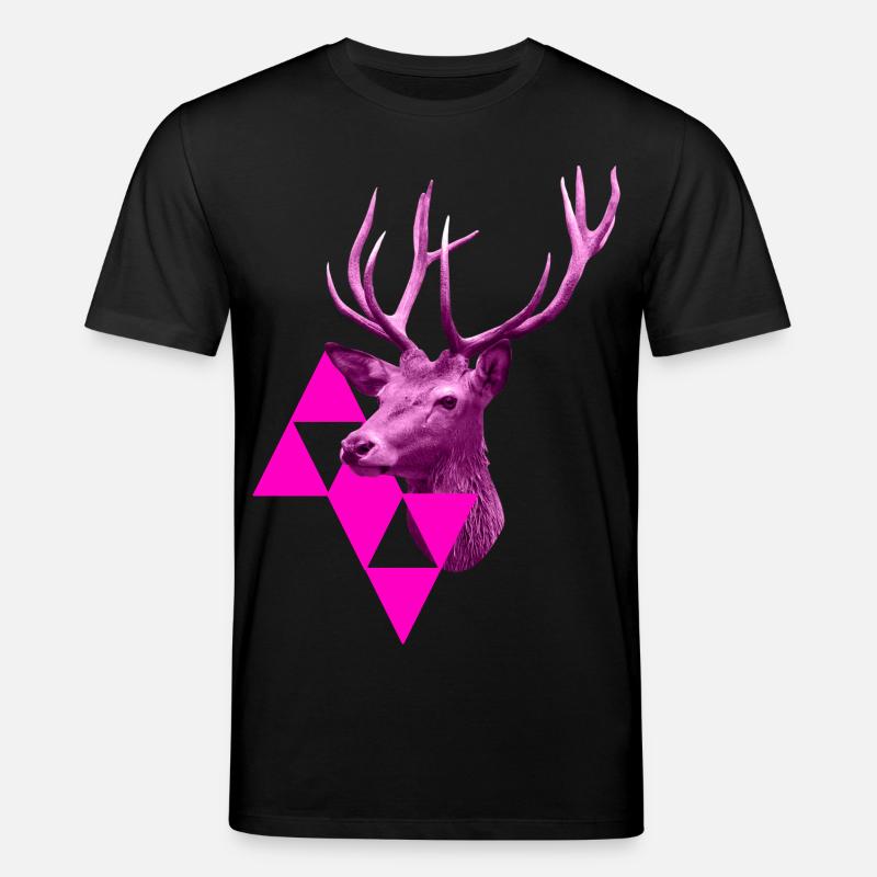 pinker Hirsch - Stanley/Stella Unisex Bio-T-Shirt CREATOR  - Schwarz