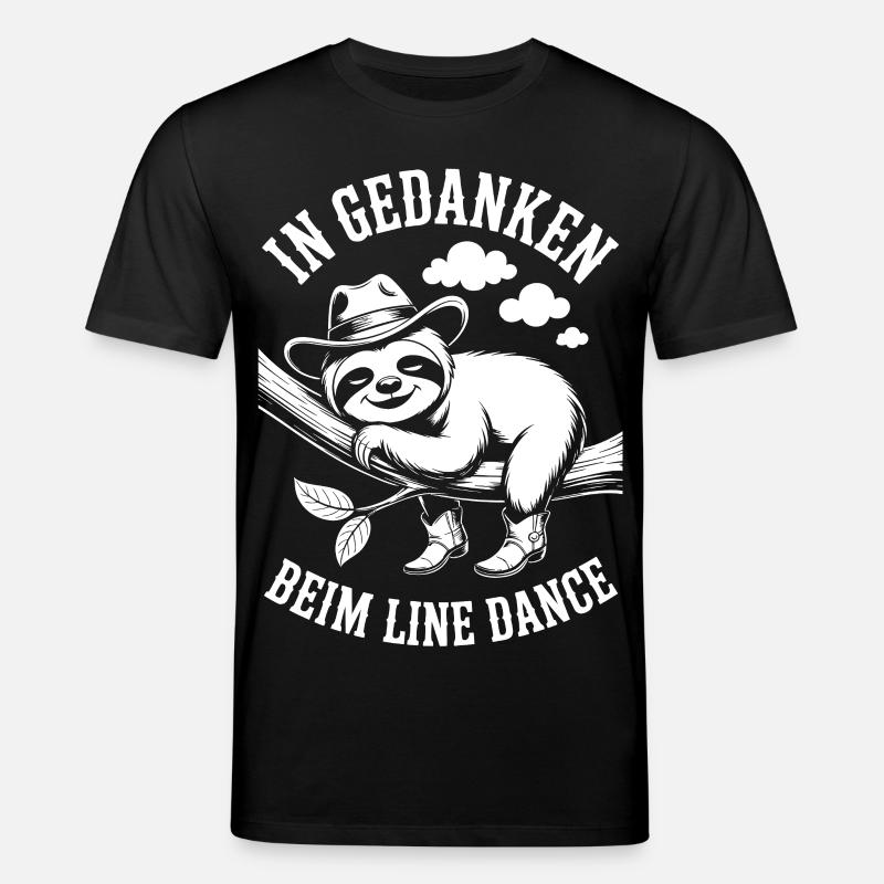 Faultier träumt von Line Dance - Stanley/Stella Unisex Bio-T-Shirt CREATOR  - Schwarz