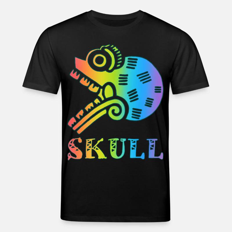 Mehrfarbiger Stammesschädel - Stanley/Stella Unisex Bio-T-Shirt CREATOR - Schwarz