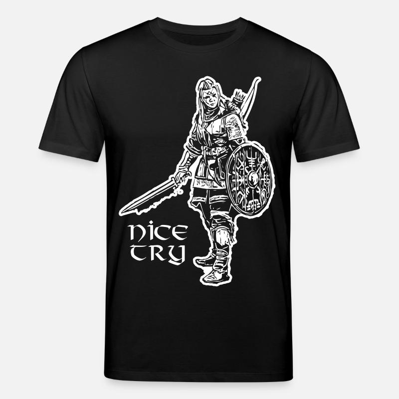 Nice Try Valkyrie - Stanley/Stella Unisex Bio-T-Shirt CREATOR  - Schwarz