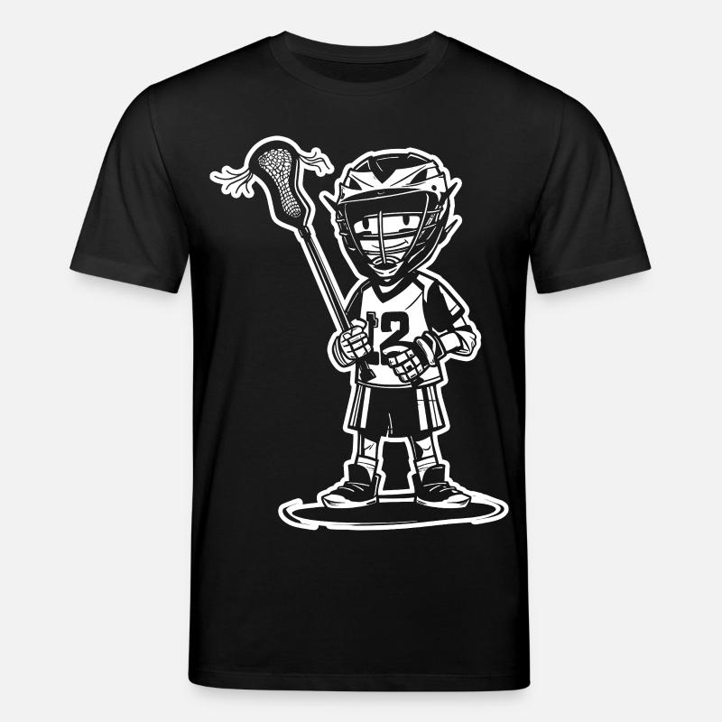 Lacrosse Junge Cartoon Stil - Stanley/Stella Unisex Bio-T-Shirt CREATOR - Schwarz