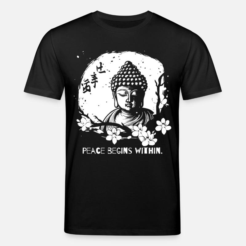 Peace begins within - Buddha - Stanley/Stella CREATOR Unisex Organic T-Shirt - black