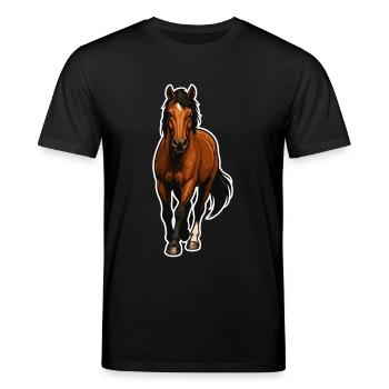 Eindrucksvolles Pferd – Realistisches Pferdemotiv - Stanley/Stella Unisex Bio-T-Shirt CREATOR  - Schwarz - Vorne - Alina (178cm) & Michal (187cm)