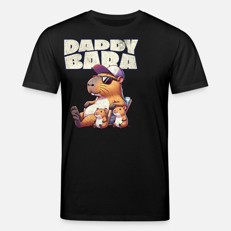 Daddybara Capybara Père Papa - T-shirt bio CREATOR Stanley/Stella Unisexe - noir