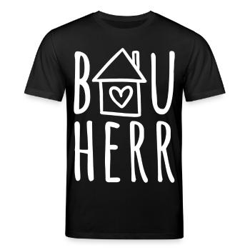 Hausbau Haus bauen Baustelle Eigenheim Bauherr - Stanley/Stella Unisex Bio-T-Shirt CREATOR  - Schwarz - Vorne - Alina (178cm) & Michal (187cm)