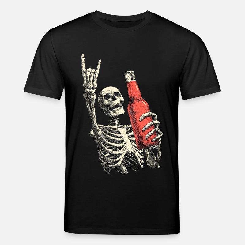Skelett mit Flasche Party - Stanley/Stella Unisex Bio-T-Shirt CREATOR - Schwarz