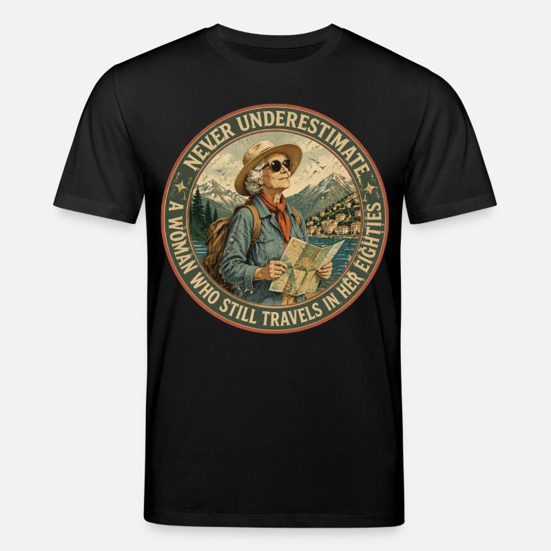 Baroudeuse de 80 ans : L'Aventure Continue - T-shirt bio CREATOR Stanley/Stella Unisexe - noir