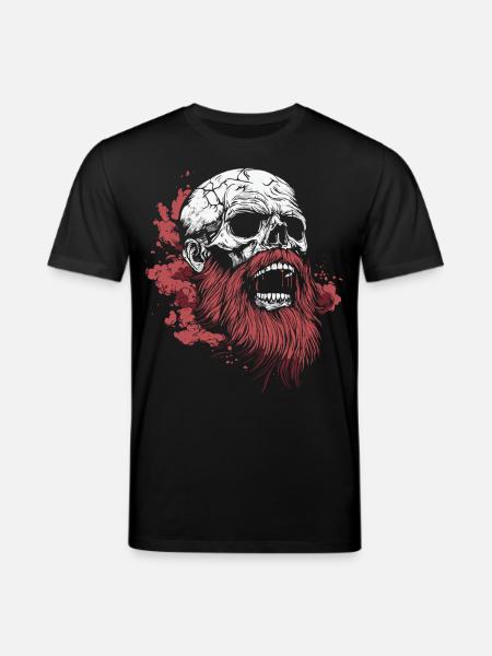 Bearded Skull – Viking Rage Art - Stanley/Stella CREATOR Unisex Organic T-Shirt - black
