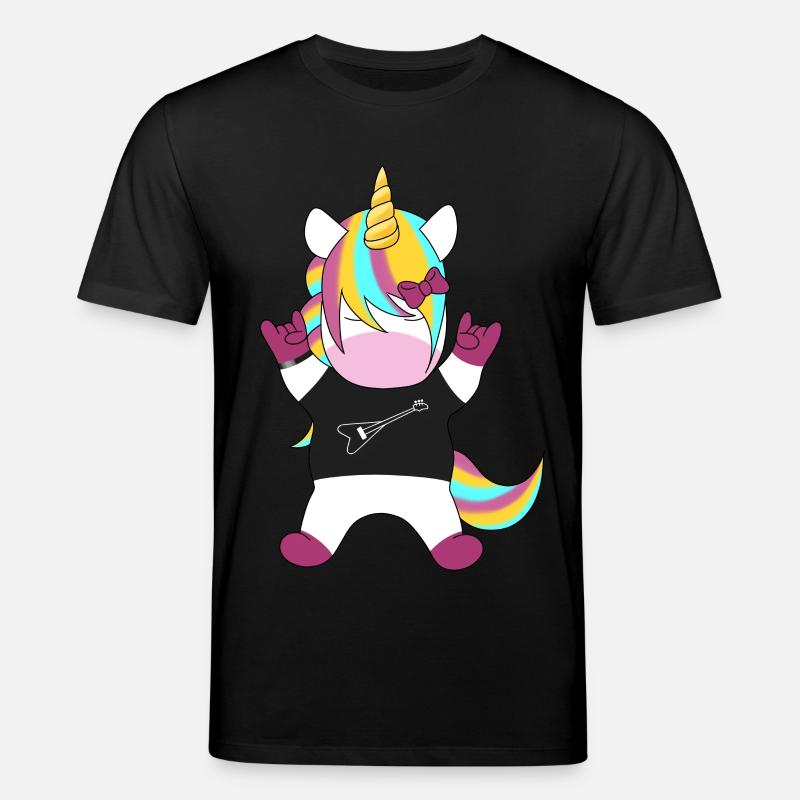 Regenbogen-Einhorn Rocker - Stanley/Stella Unisex Bio-T-Shirt CREATOR  - Schwarz