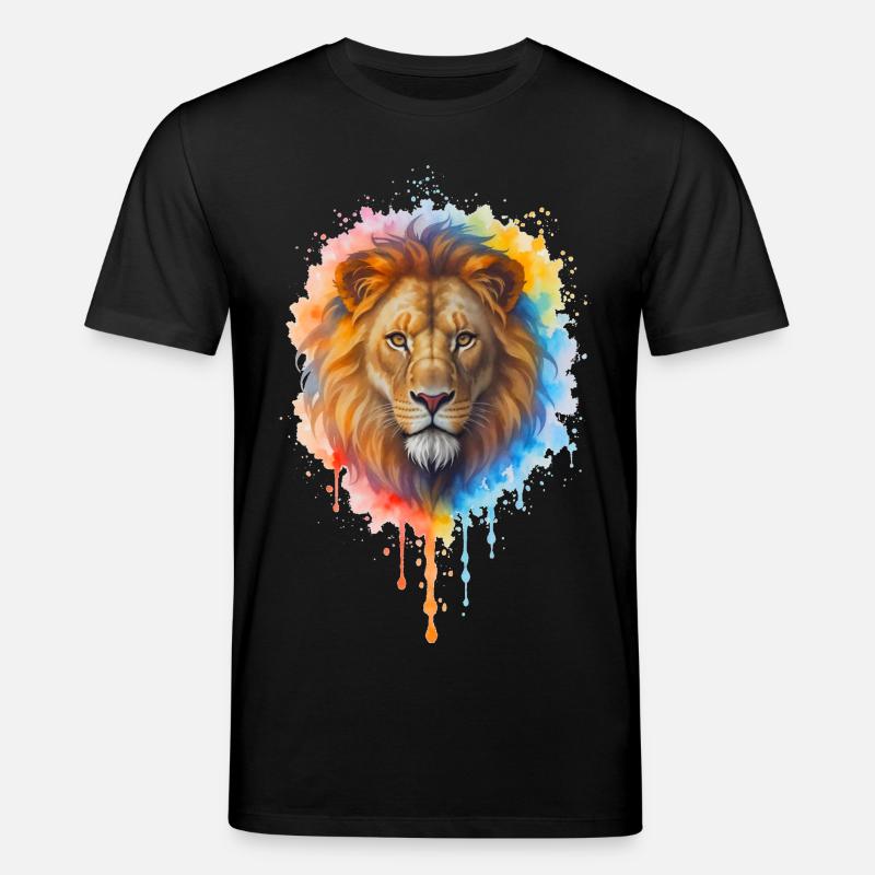 Löwe im Aquarell - Stanley/Stella Unisex Bio-T-Shirt CREATOR  - Schwarz