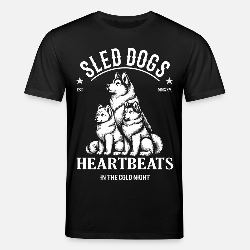 Schlittenhund Design – Heartbeats in Cold Night - Stanley/Stella Unisex Bio-T-Shirt CREATOR - Schwarz