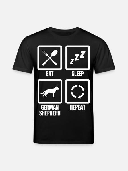 Eat Sleep German Shepherd Repeat - Stanley/Stella CREATOR Unisex Organic T-Shirt - black