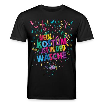 Mein Kostüm ist in der Wäsche - Karneval - Spruch - Stanley/Stella Unisex Bio-T-Shirt CREATOR  - Schwarz - Vorne - Alina (178cm) & Michal (187cm)