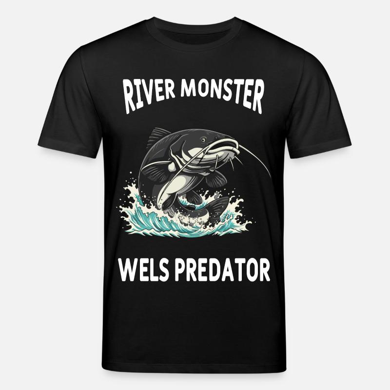 Pêche Rivière Silure Poisson Chat - T-shirt bio CREATOR Stanley/Stella Unisexe - noir
