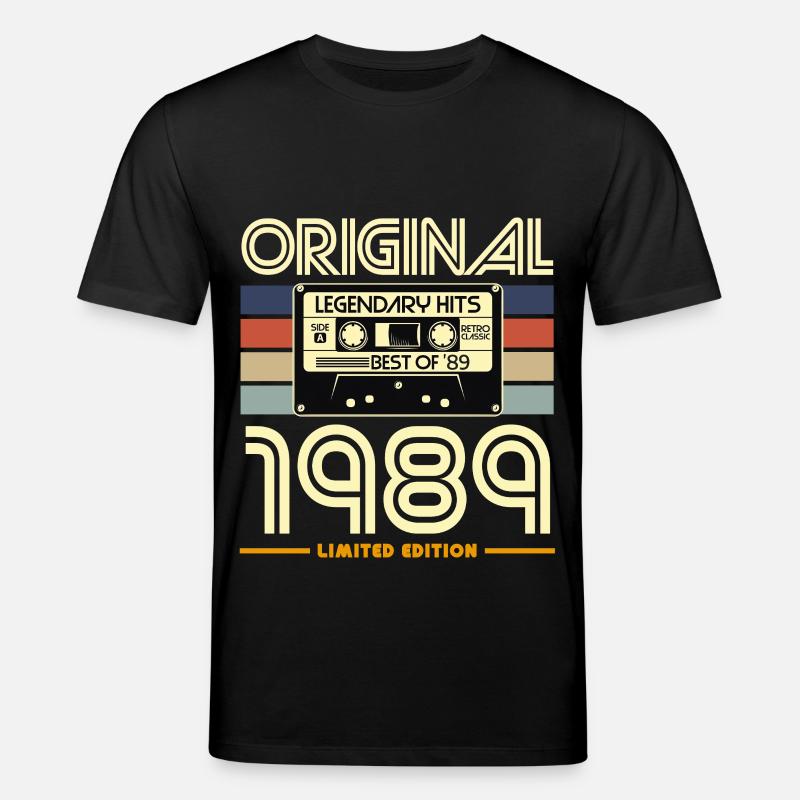Original 1989 Retro Cassette - T-shirt bio CREATOR Stanley/Stella Unisexe - noir