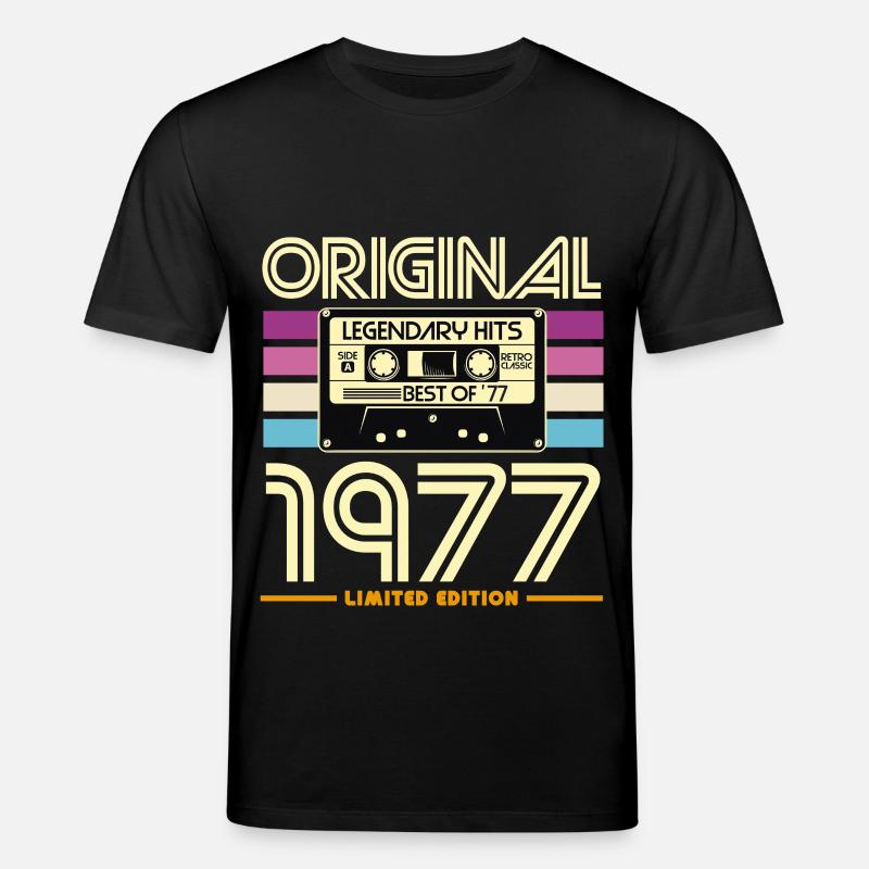 Original 1977 Cassette Rétro - T-shirt bio CREATOR Stanley/Stella Unisexe - noir