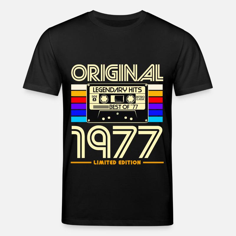 Original 1977 Retro Cassette - Stanley/Stella CREATOR Unisex Organic T-Shirt - black