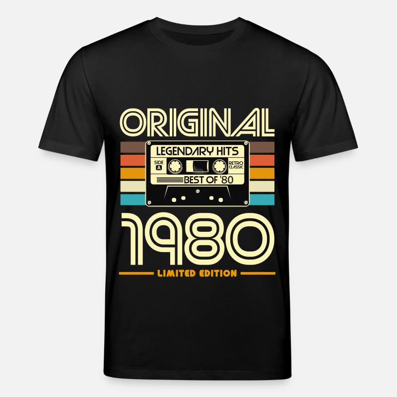 Cassette Retro 1980s Édition Limitée - T-shirt bio CREATOR Stanley/Stella Unisexe - noir