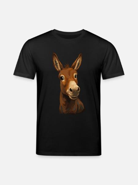 Funny Donkey Look Cartoon - Stanley/Stella CREATOR Unisex Organic T-Shirt - black