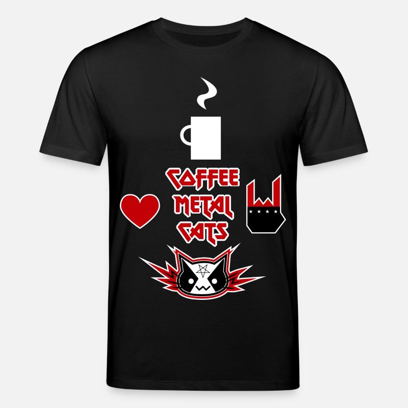 Coffee, Metal, Cats - Stanley/Stella Unisex Bio-T-Shirt CREATOR  - Schwarz