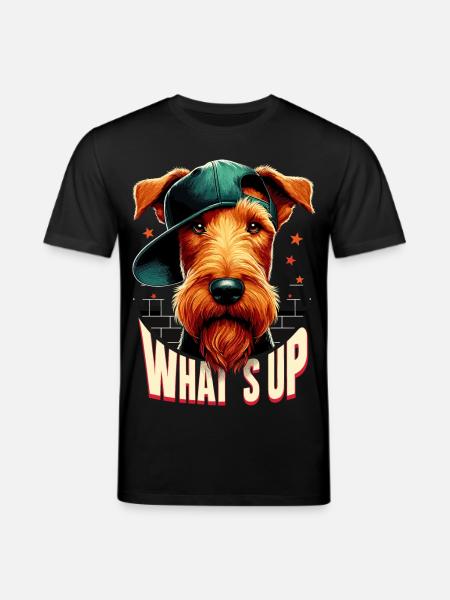 Irish Terrier What's Up Gangsta Dog Gift - Stanley/Stella CREATOR Unisex Organic T-Shirt - black
