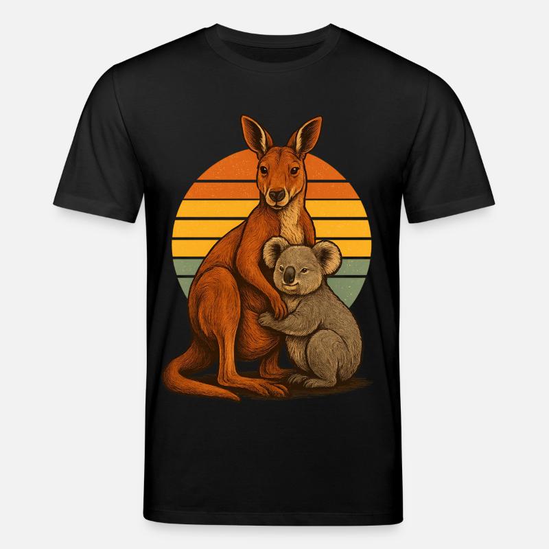 Känguru Koala Australische Freunde - Stanley/Stella Unisex Bio-T-Shirt CREATOR  - Schwarz