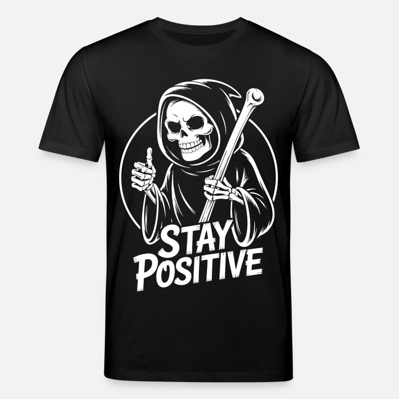 Bleib Positiv Grim Reaper Design - Stanley/Stella Unisex Bio-T-Shirt CREATOR - Schwarz