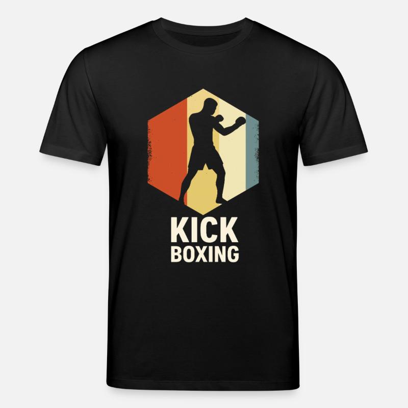Retro Kickboxer Silhouette - Stanley/Stella Unisex Bio-T-Shirt CREATOR  - Schwarz
