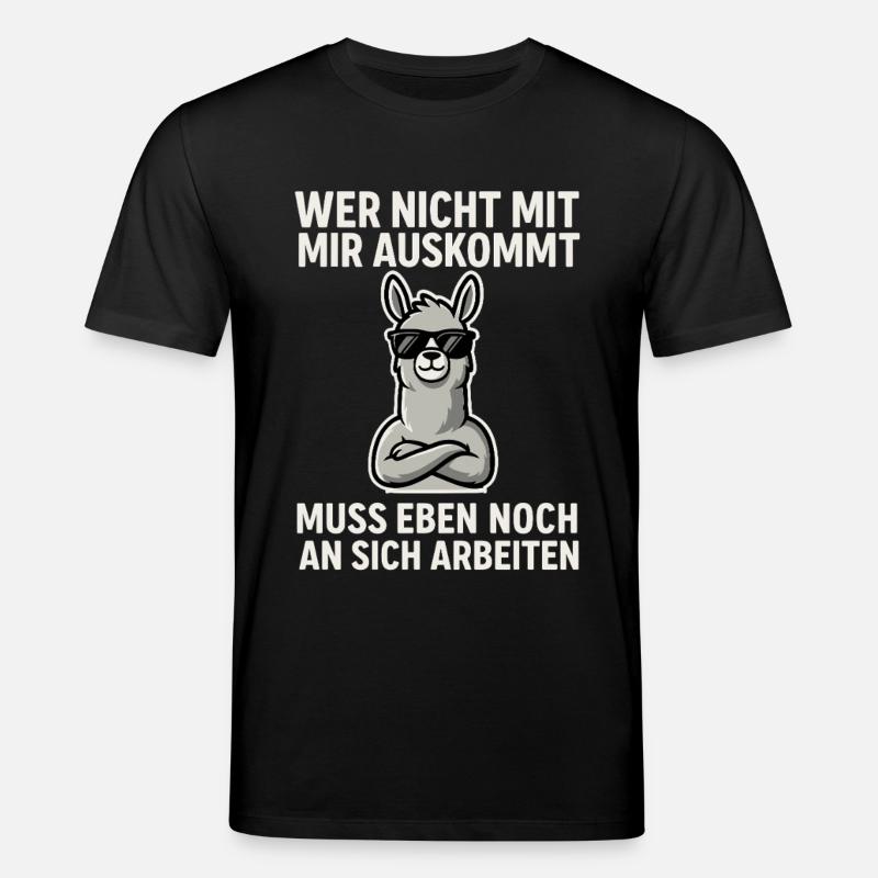 Selbstbewusst Lama Spruch - Stanley/Stella Unisex Bio-T-Shirt CREATOR  - Schwarz